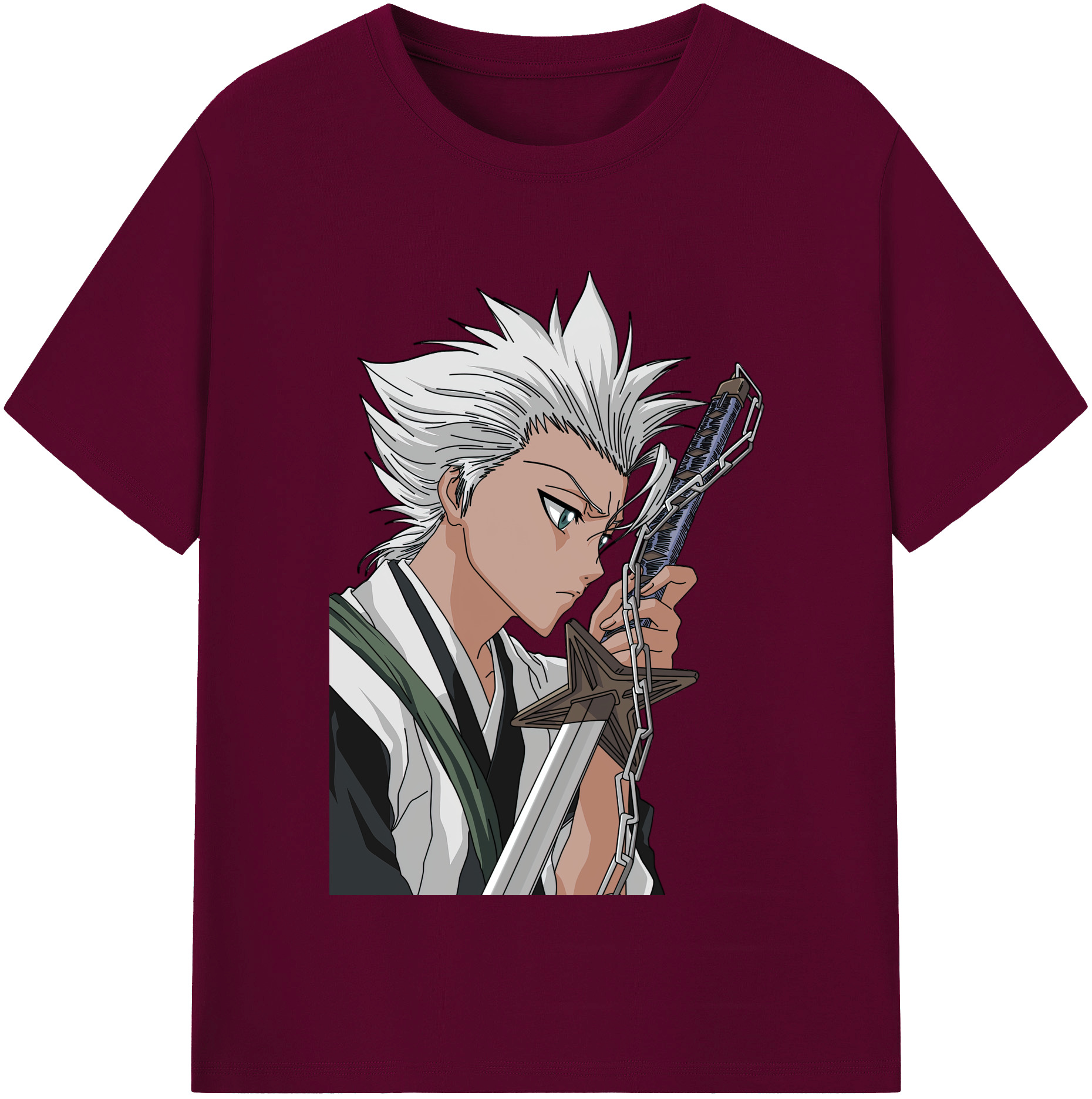 （画像用） ブリーチ 日番谷冬獅郎（ひつがや とうしろう） BLEACH Hitsugaya Toushirou レディースカジュアルプリントTシャツ（綿100％）